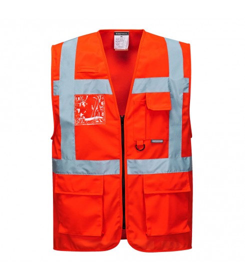 GILET ALTAVISIBILITA' PORTWEST MODELLO EXECUTIVE BERLINO ROSSO