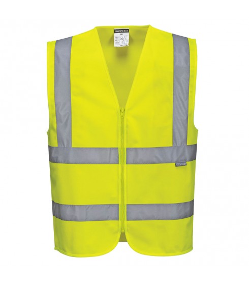 GILET ALTA VISIBILITA' MODELLO PORTWEST MODELLO CON ZIP GIALLO