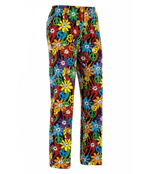 PANTALONI DA CUOCO EGOCHEF MODELLO UNISEX PEACE AND LOVE