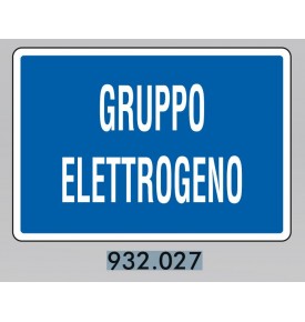 CARTELLO GRUPPO ELETTROGENO ALLUMINIO 20X30