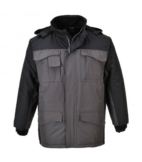 PARKA BICOLORE PORTWEST MODELLO NERO/GRIGIO