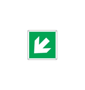 Cartello emergenza freccia diagonale solo simbolo