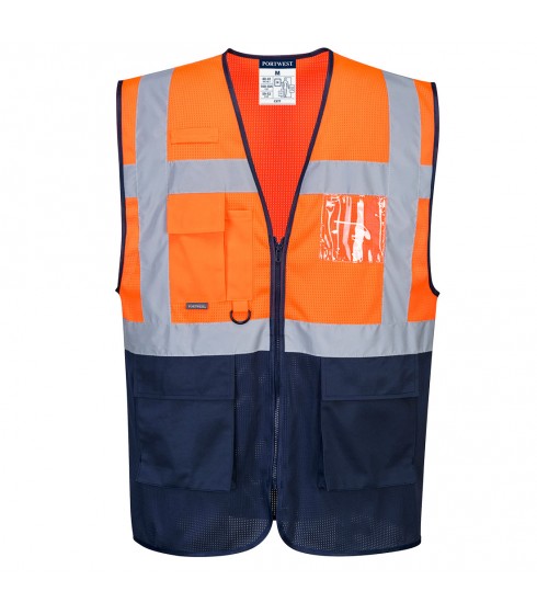 GILET BICOLORE PORTWEST MODELLO EXECUTIVE MESHAIR ARANCIO